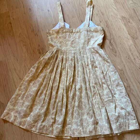 Maeve Anthropologie yellow floral sleeveless button down dress - Picture 5 of 5